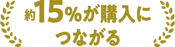 約15％が購入につながる