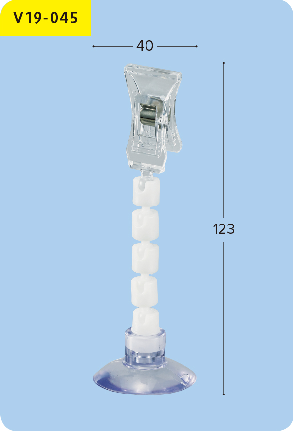 Mクリップ+40φ吸盤 5連