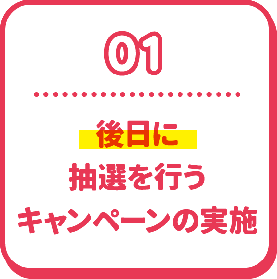 01 後日に抽選を行うキャンペーンの実施